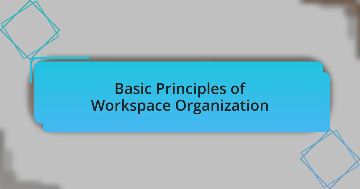 Basic Principles of Workspace Organization