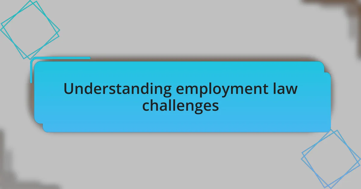 Understanding employment law challenges