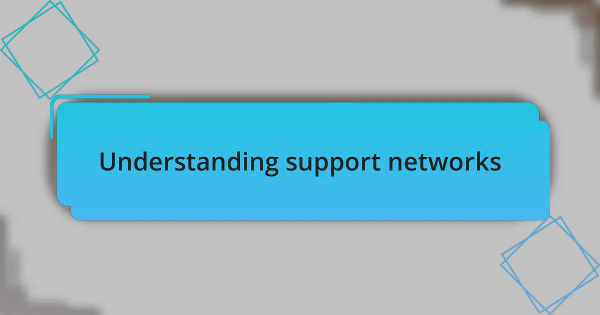 Understanding support networks